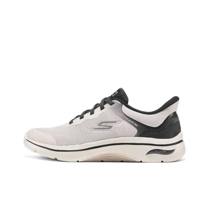 Skechers MEN'S GO WALK Anti Slip Wear Resistant Low Top Running Shoes Men's Beige-0