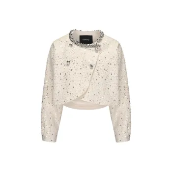 GIMING Cropped Coats Women's Ecru
