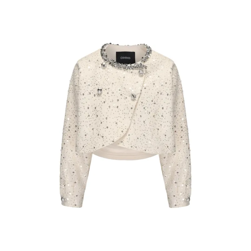 GIMING Cropped Coats Women's Ecru-0