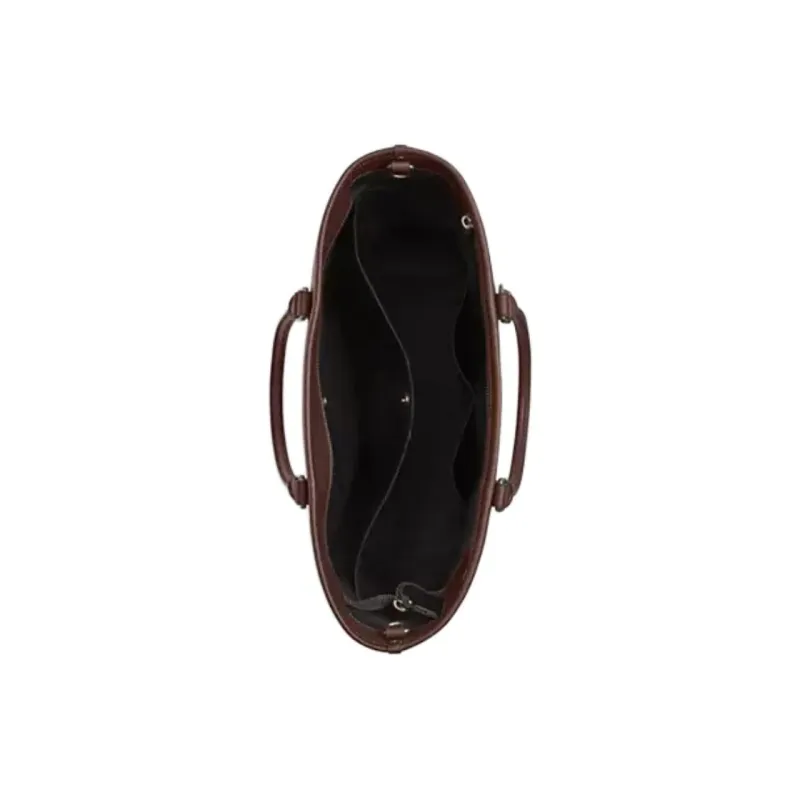 COACH Calfskin Handbag Tubas Women's Chocolate-2