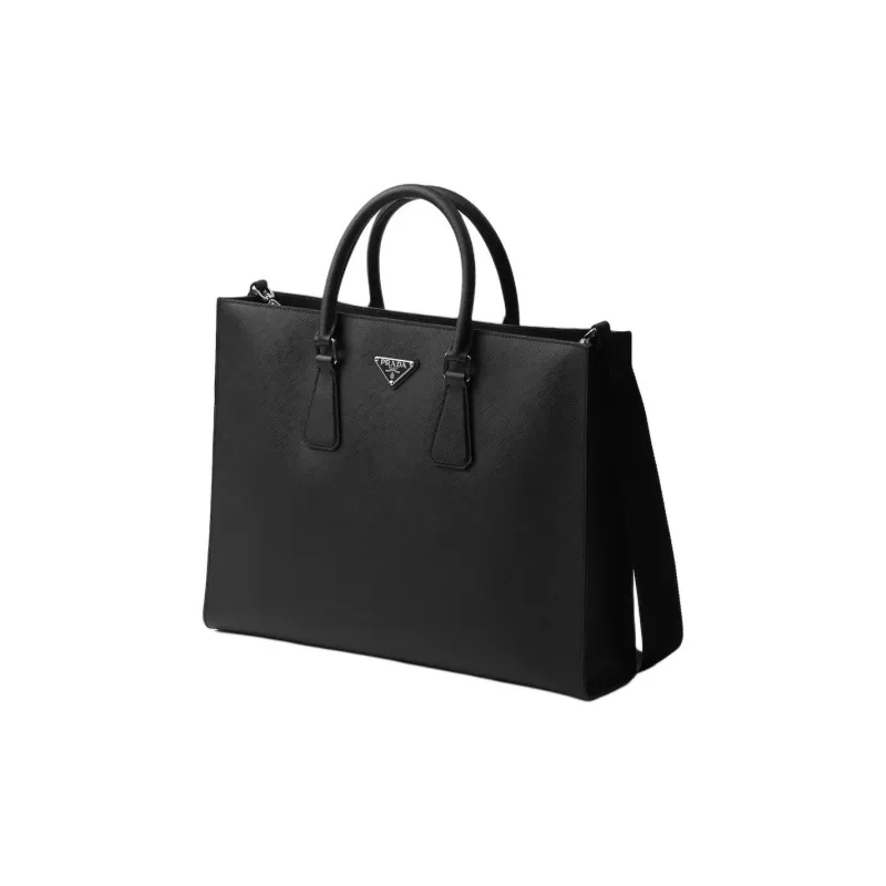 PRADA Saffiano Calfskin Tote Bag, Shopping Bag, Handbag Women's Black-1