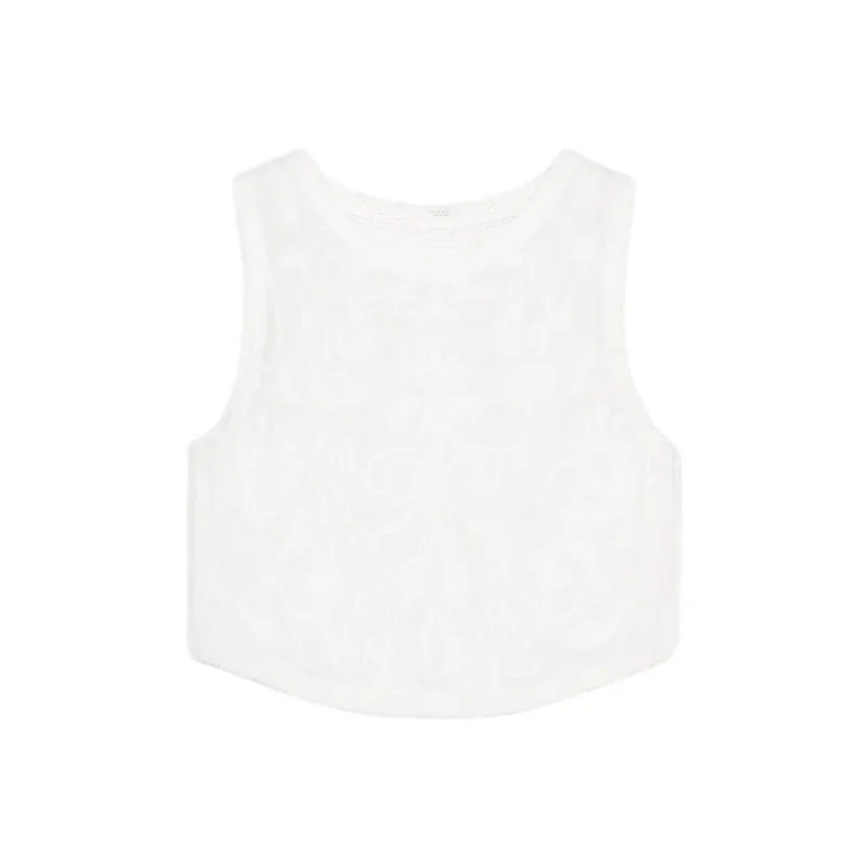 ZARA Tank Tops Women's White-0