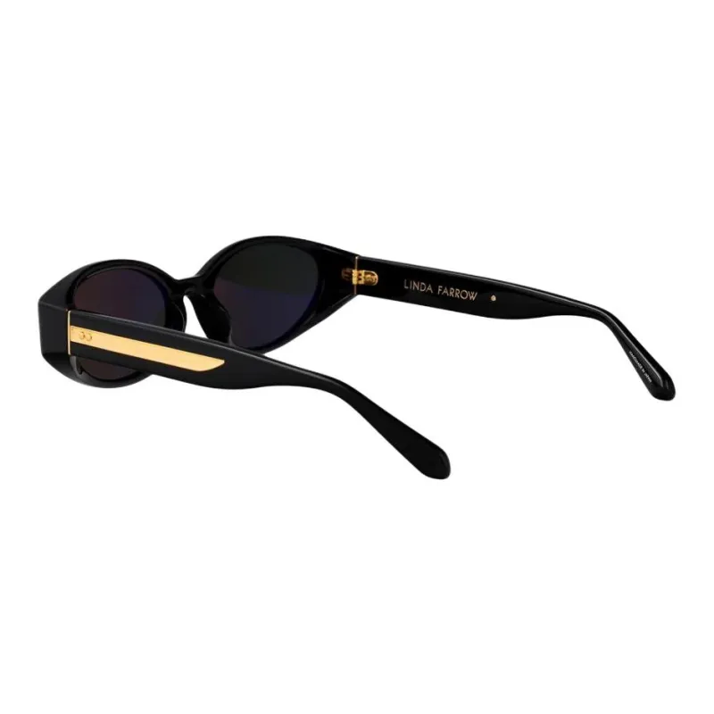 Linda Farrow Acetate Oval Sunglasses Women's Black-2