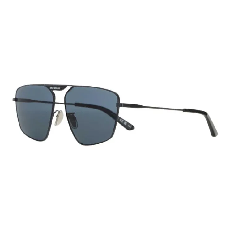 Balenciaga Metal Irregular Shape Sunglasses Women's Black-0