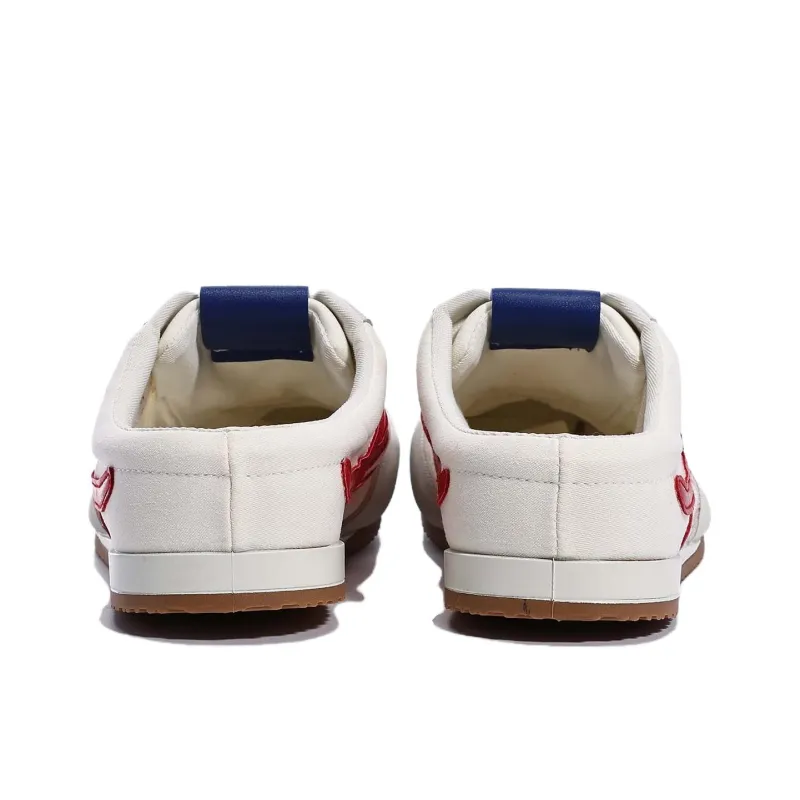Feiyue Abrasion Resistant Quick Dry Closed Toe Slippers Women's White Red-4