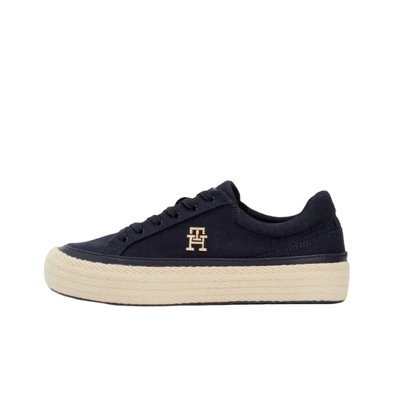 Tommy Hilfiger Anti Slip Wear Resistant Low Top Skateboard Shoes Women's Dark Blue-0
