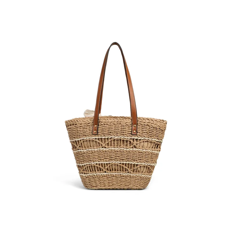 C°BANNER Fabric Tote Bag, Shoulder Bag Medium Size Women's Ecru/Khaki-7