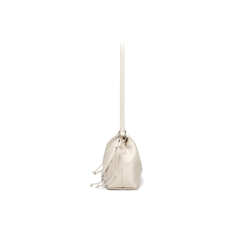 CNOLES Microfiber Synthetic Leather Baguette Bag Shoulder Bag Regular Women's White/Black-2