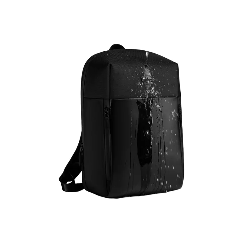 SWISS MILITARY PU With Polyester Backpack Unisex Black-2