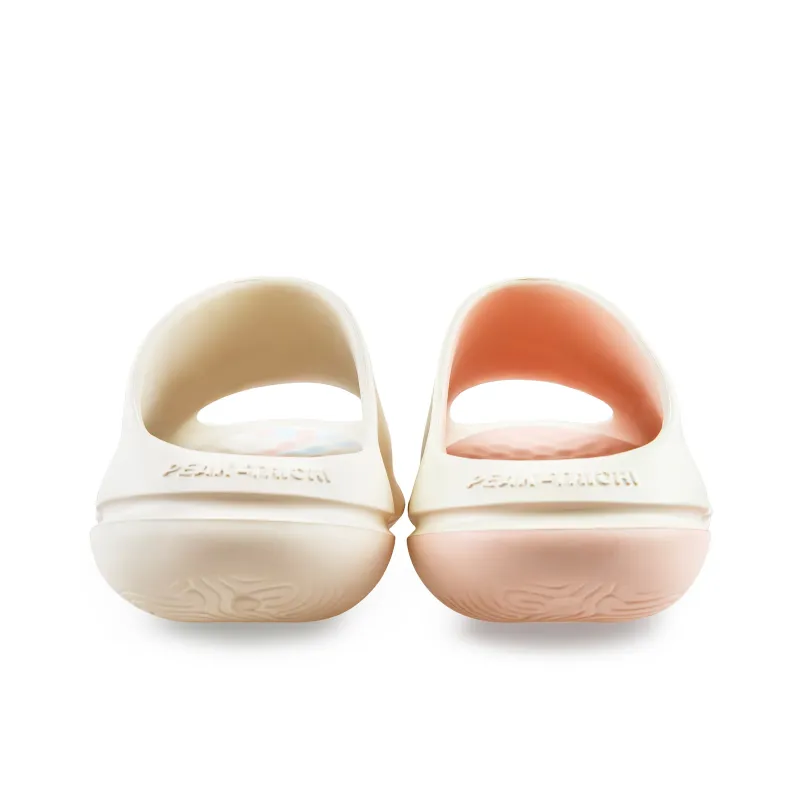 PEAK Very Small Fat Drag Slide Slippers Unisex White Blue/Light Yellow-7