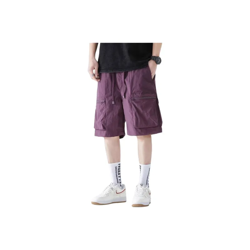 KVIV Casual Shorts Men Purple -0