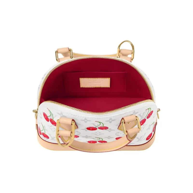 LOUIS VUITTON Takashi Murakami, Collaboration Alma BB Leather Dome Bag Handbag Trumpets Women's White & Beige-3