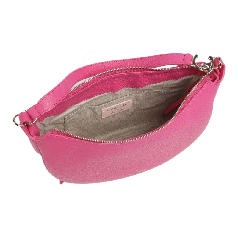 COCCINELLE Grain Leather One Shoulder Handbag Women's Pink-3