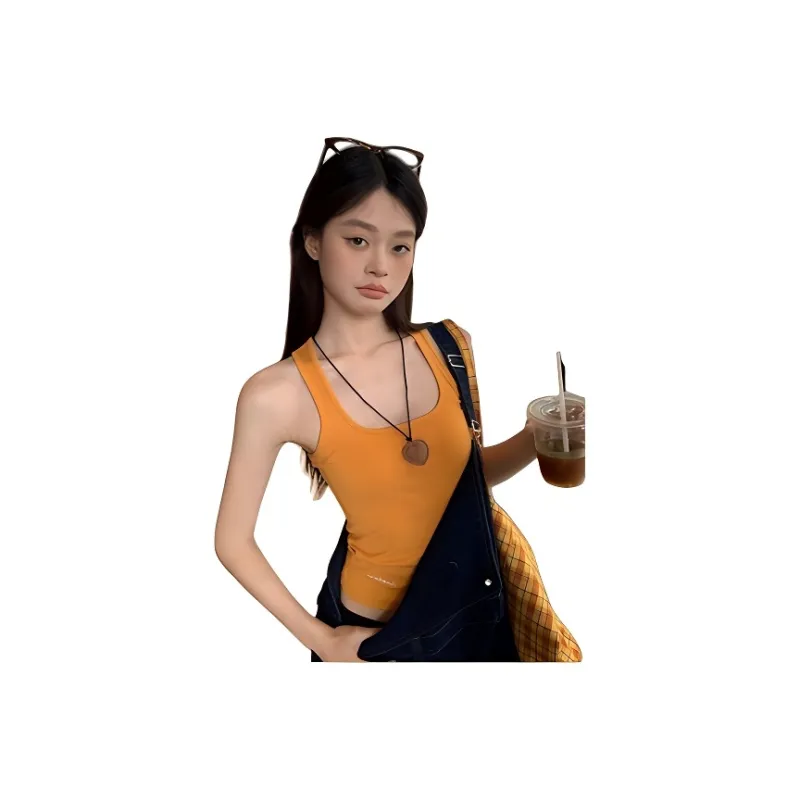 Aimilian Tank Tops Women's Orange-0