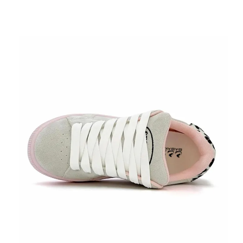 Babak Low Top Skateboard Shoes Women's Pink Leopard Print-16
