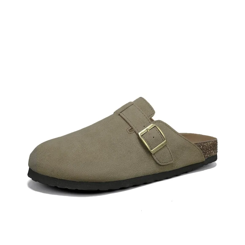 Colorful Creations Leather Patchwork Quiet Slip Resistant Closed Toe Slippers Men's-19