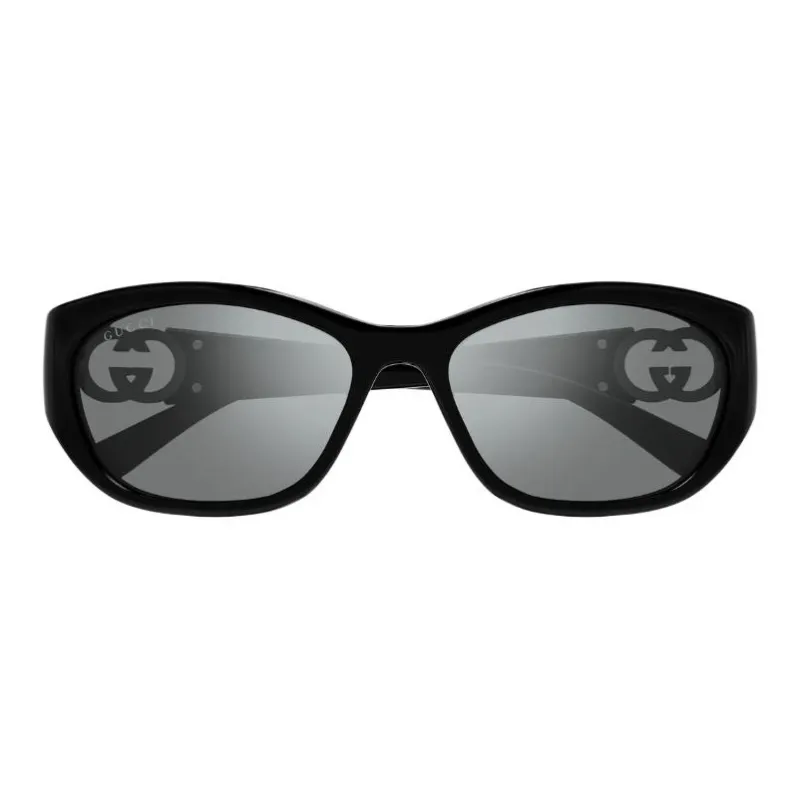 GUCCI Injection Molded Oval Sunglasses Unisex Black-1