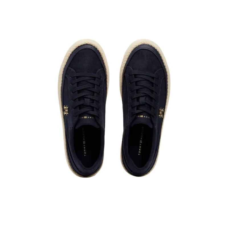 Tommy Hilfiger Anti Slip Wear Resistant Low Top Skateboard Shoes Women's Dark Blue-3