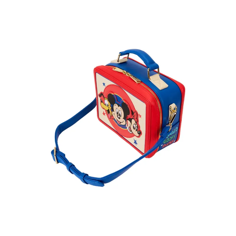 Loungefly Artificial Leather Handbag Women's Red White Blue Patchwork-1