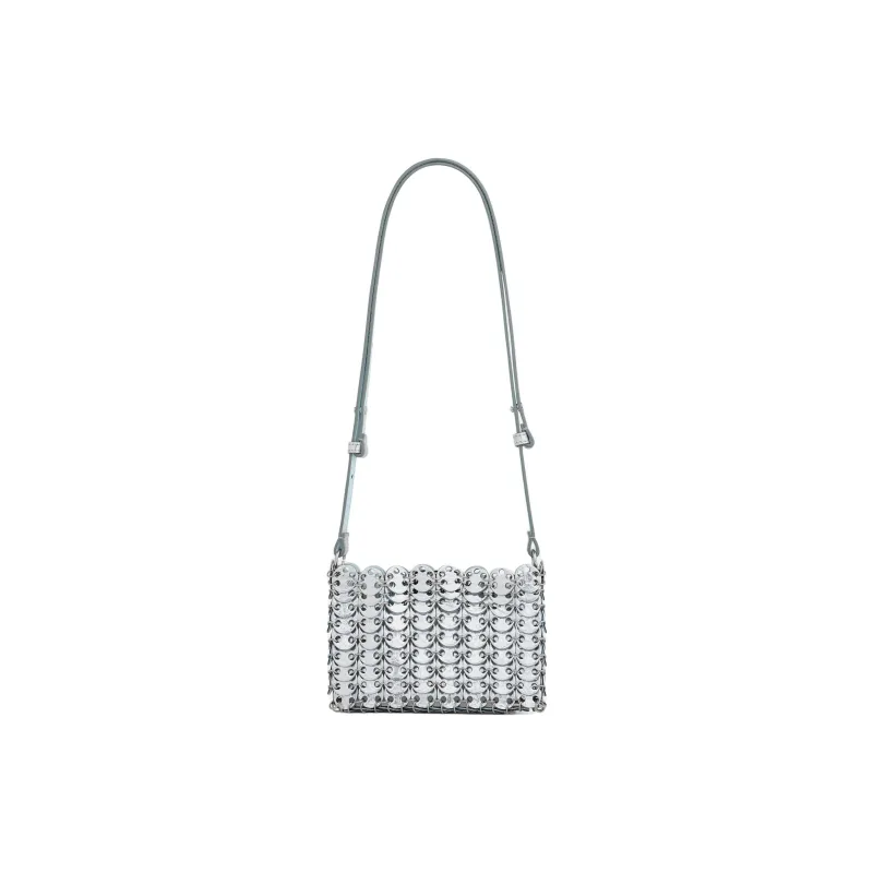 Paco Rabanne Cow Leather Shoulder Bag Mini Women's Silver & Blue-0