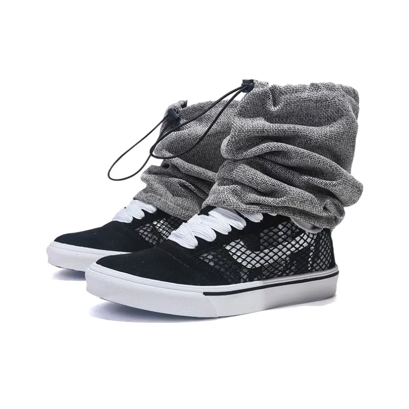 Jifffly Abrasion Resistant Balance Lightweight High Top Skateboard Shoes Unisex Black-3