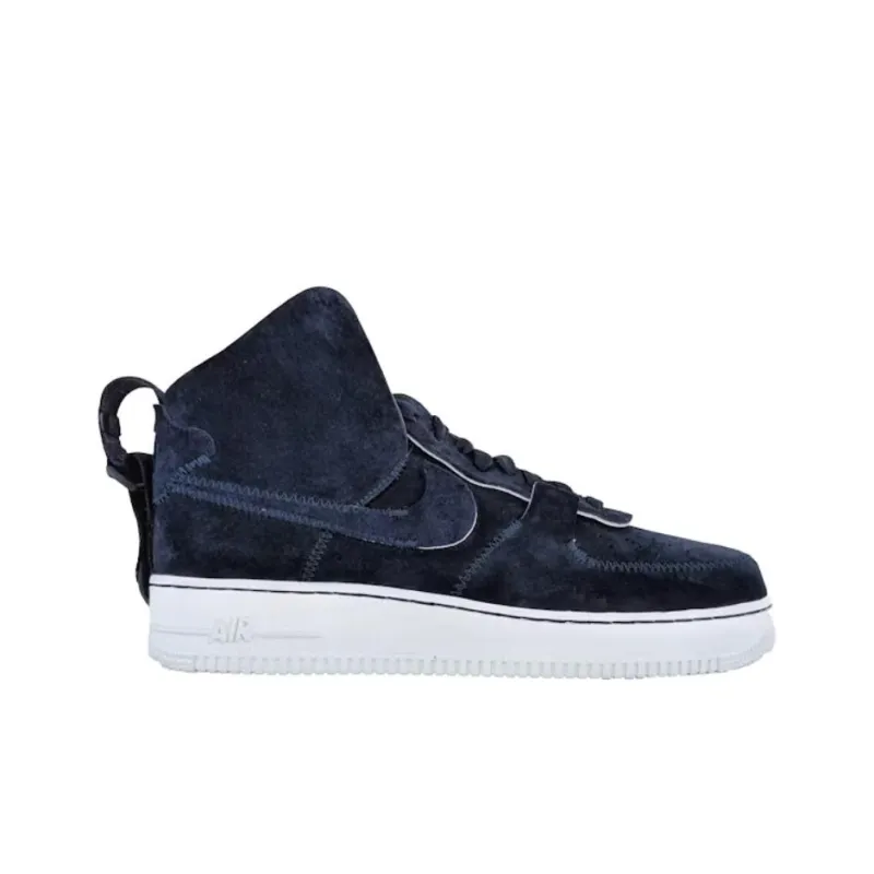 Nike Air Force 1 Abrasion Resistant High Top Skateboard Shoes Unisex Dark Blue-1