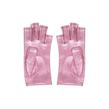 GUCCI Leather Gloves Women's Pink