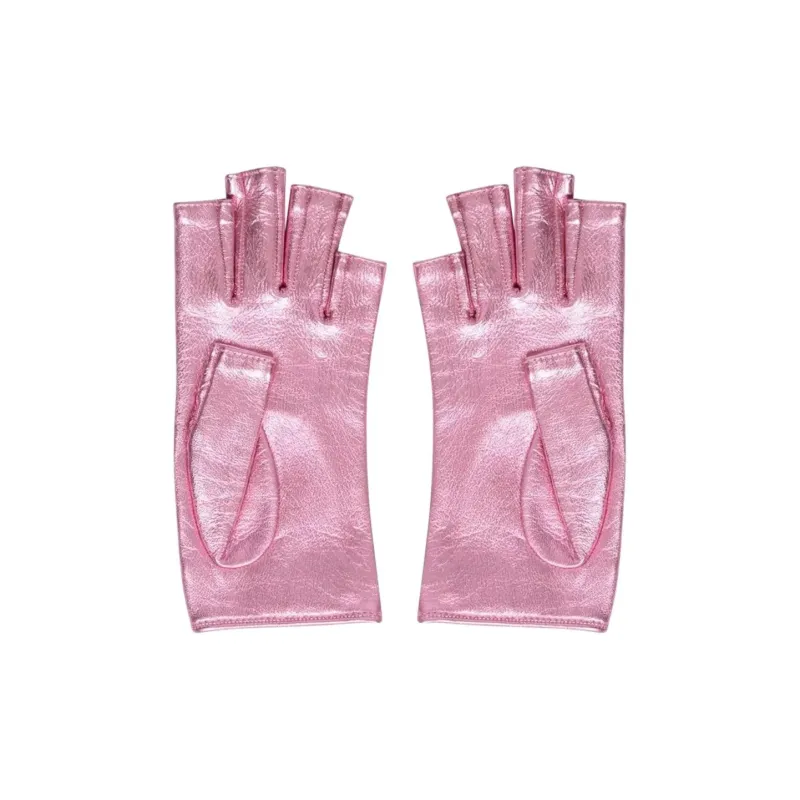 GUCCI Leather Gloves Women's Pink-0
