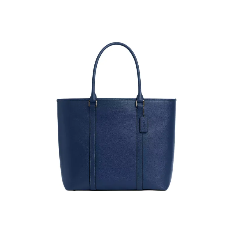 COACH Leather Tote Bag, Shopping Bag, Handbag Tubas Men's Dark Blue-0