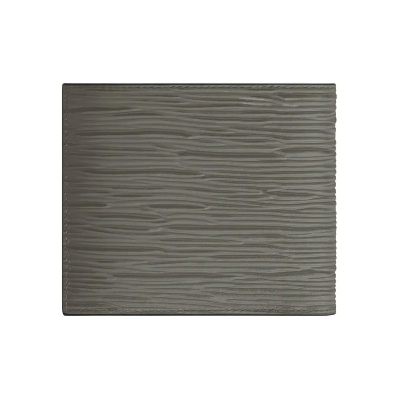 MONTBLANC Grain Cow Leather Wallet Men's Earth Gray-2