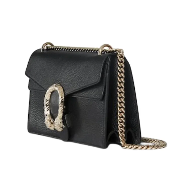 GUCCI Dionysus Leather Crossbody Bag, Shoulder Bag Medium Size Women's Black-1