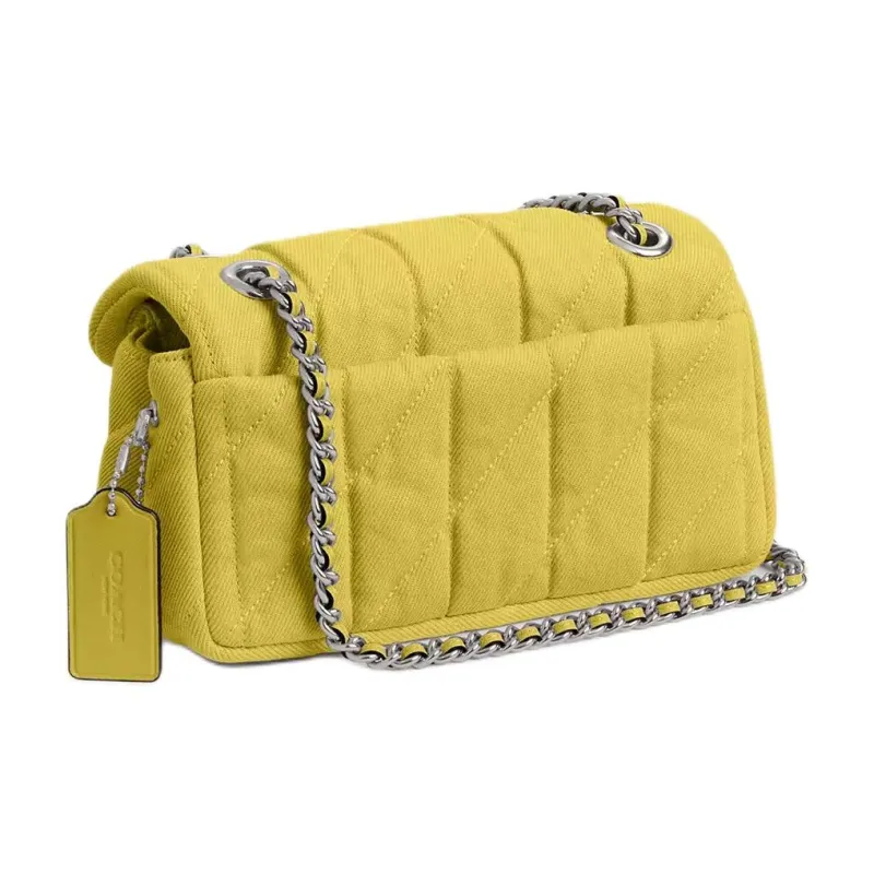 COACH Tabby Quilting Denim Shoulder Bag Trumpets Women's Light Yellow-1