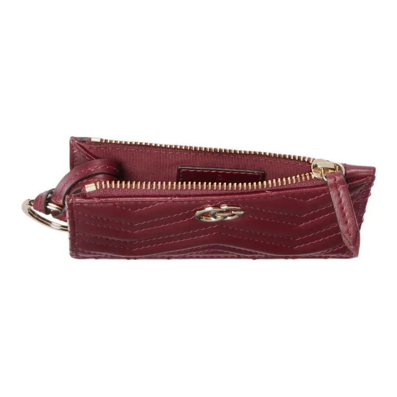 GUCCI GG Marmont Leather Key Pouch Women's Red-4