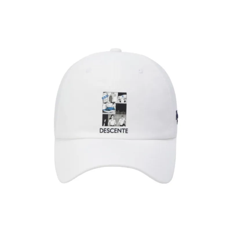 DESCENTE Nylon Baseball Caps Unisex White-1