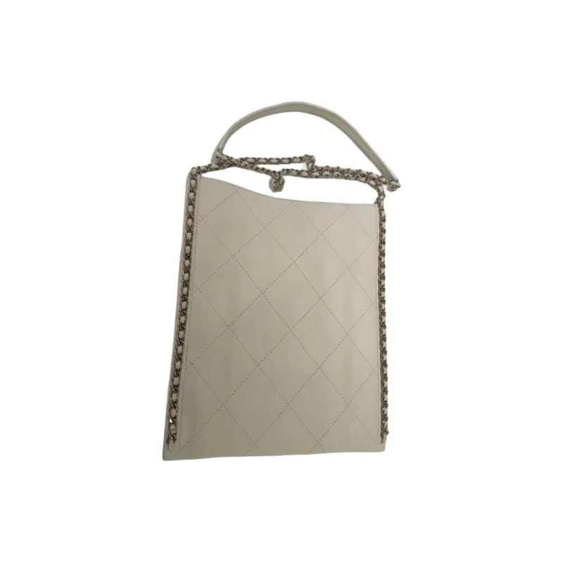 CHANEL Cow Leather Tote Bag, Shopping Bag, Crossbody Bag, Shoulder Bag Trumpets Women's White-1