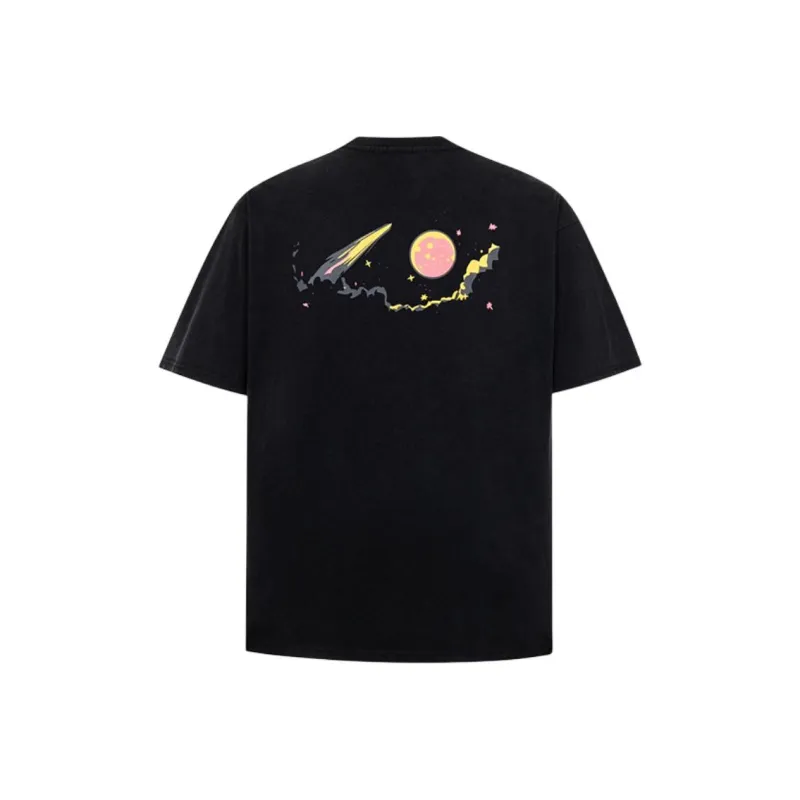 Columtomy T Shirts Unisex Washed Faded Black-1