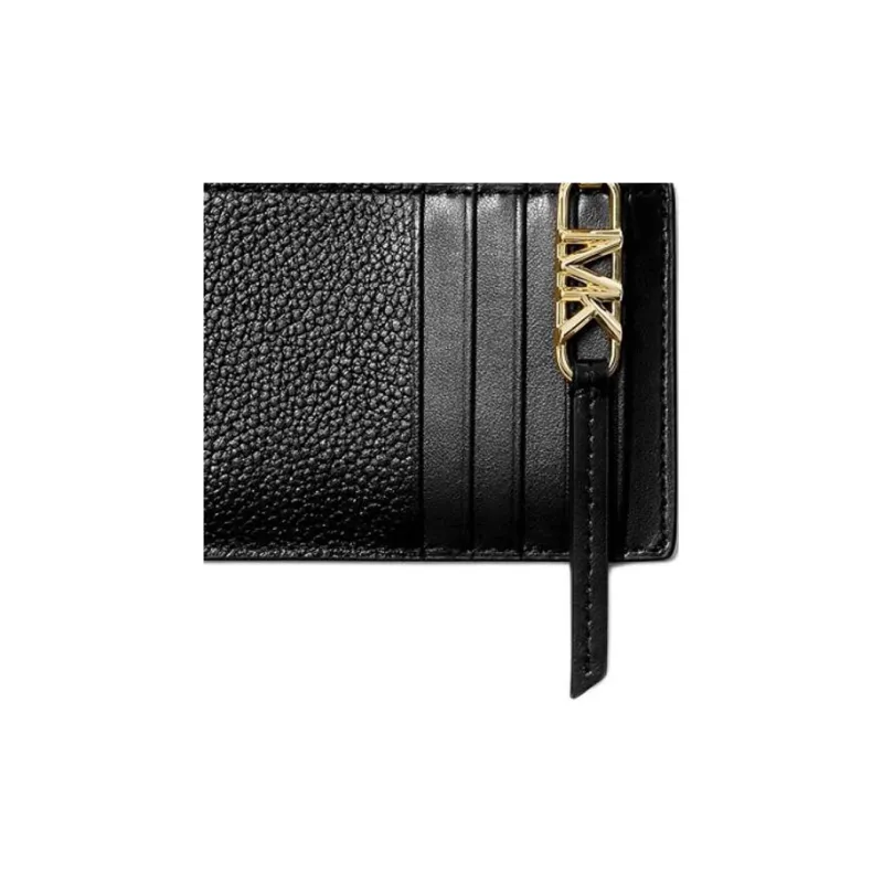 MICHAEL KORS Litchi Grain Leather Card Holder Small Size Women's Black-3