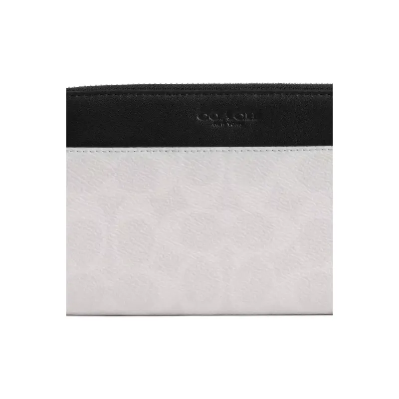 COACH Coated Canvas Wallet Trumpets Men's Gray & White & Black-2