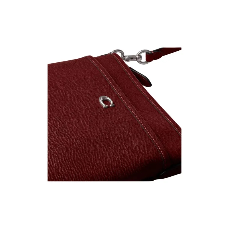 COACH KittMessenger Cross Grain Leather Messenger Bag, Crossbody Bag, Shoulder Bag Trumpets Women's Dark Red-4