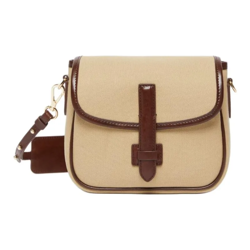 WEEKEND MaxMara Cotton Crossbody Bag, Shoulder Bag Women's Khaki & Brown-0