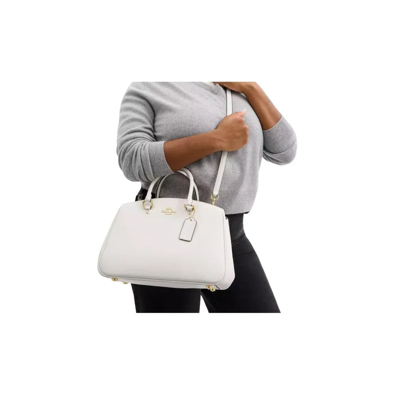 COACH Carryall Pebbled Leather Shoulder Bag, Handbag Tubas Women's Chalk-5