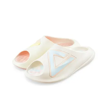 PEAK Very Small Fat Drag Slide Slippers Unisex White Blue/Light Yellow