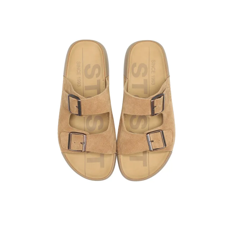 ST&SAT Slip Resistant Abrasion Resistant Platform Birkenstock Slippers, Casual Slide on Outerwear Men's-2