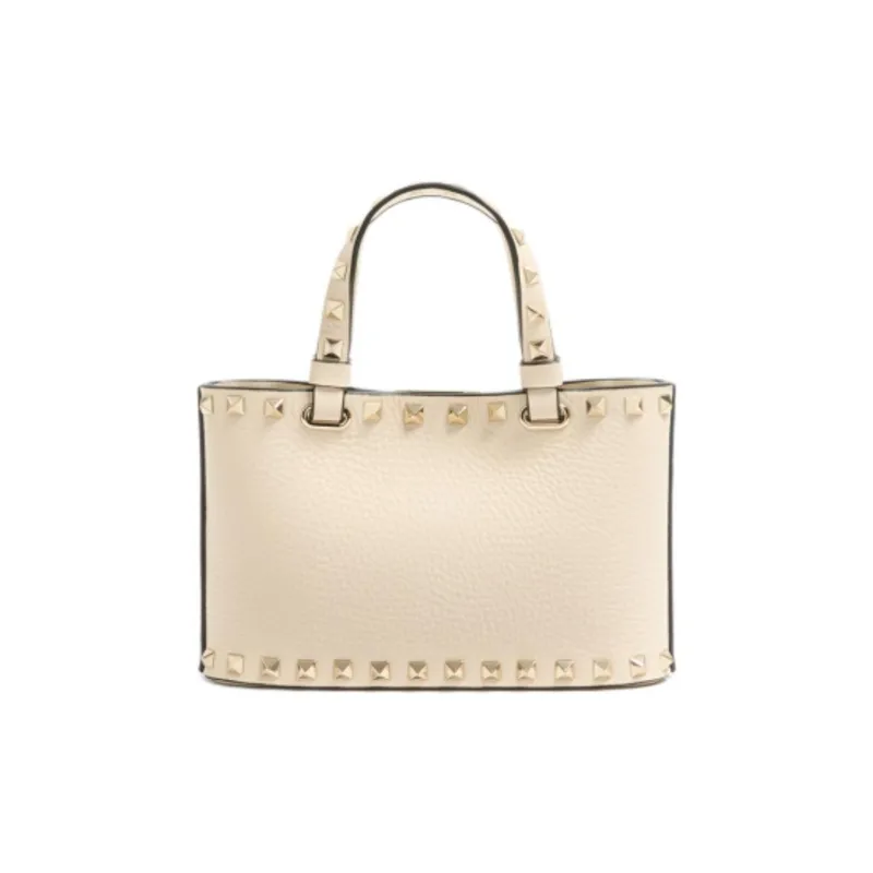 Valentino ROCKSTUD Calfskin Shoulder Bag, Crossbody Bag, Handbag Mini Women's Light Ivory White-3