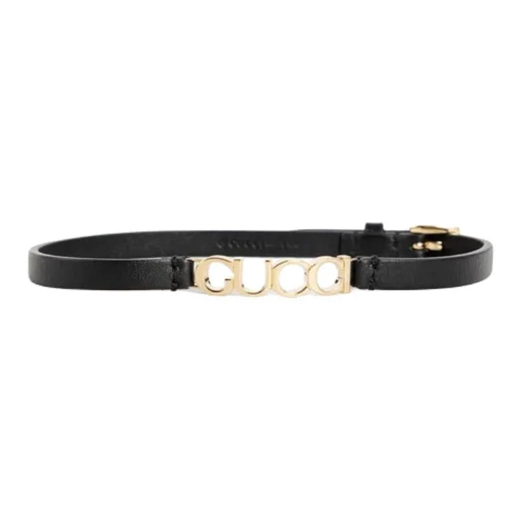 GUCCI Lambskin Necklaces Unisex Black-0