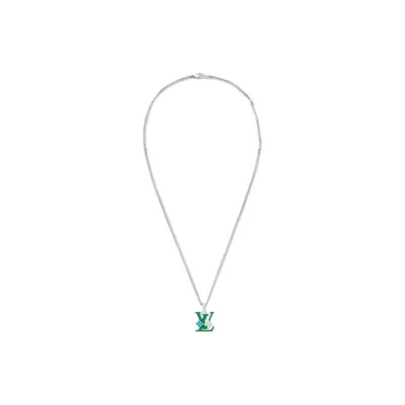 LOUIS VUITTON Metal, Brass, Plexiglass Necklaces Men's Silver-1