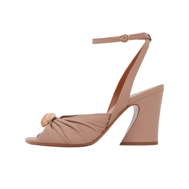 Zimmermann Gleam One Strap Sandals 8.5cm Women's Nude Pink-0