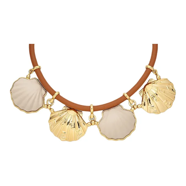 FENDI Brass, Lambskin, Resin, Nappa Leather Necklaces Women's Gold-0