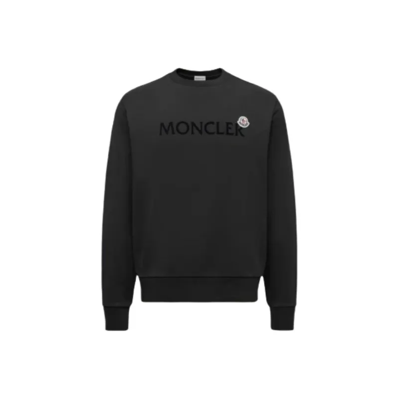 Moncler Logo Cotton Sweatshirt Men's Black-0