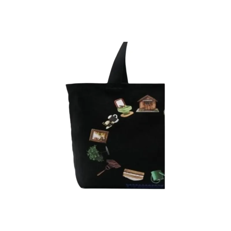 JW Anderson Print Tote Bag, Shopping Bag, Handbag Women's Black-1